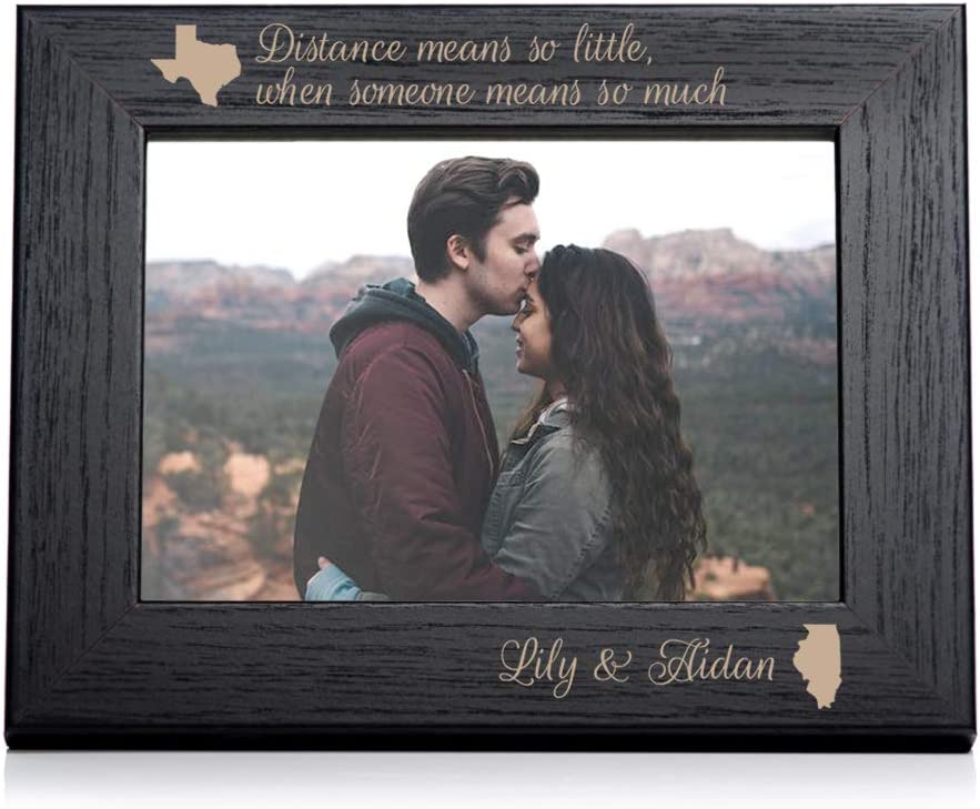 ENGRAVED PERSONALIZED LONG DISTANCE RELATIONSHIP PICTURE FRAME